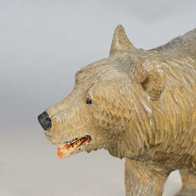 Vintage Wooden Walking Bear, Brienz, 1930s-KJP-1388288