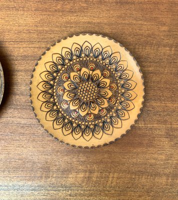 Vintage Wooden Wall Plates, Set of 4-UAH-1313369