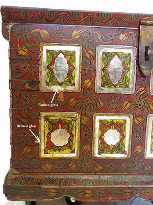 Vintage Wooden Wedding Chest, Rajestan, Pakistan, 1930s-UZN-1401223