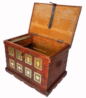 Vintage Wooden Wedding Chest, Rajestan, Pakistan, 1930s-UZN-1401223