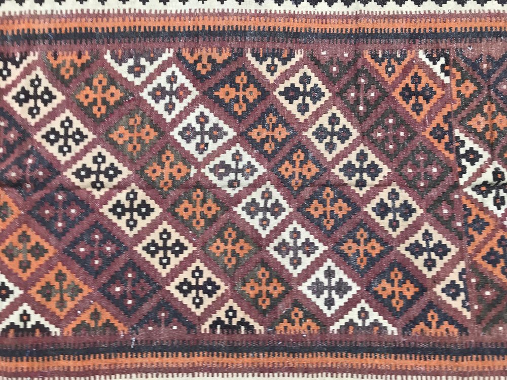 Vintage Wool Ghashghaei Kilim, 1950s