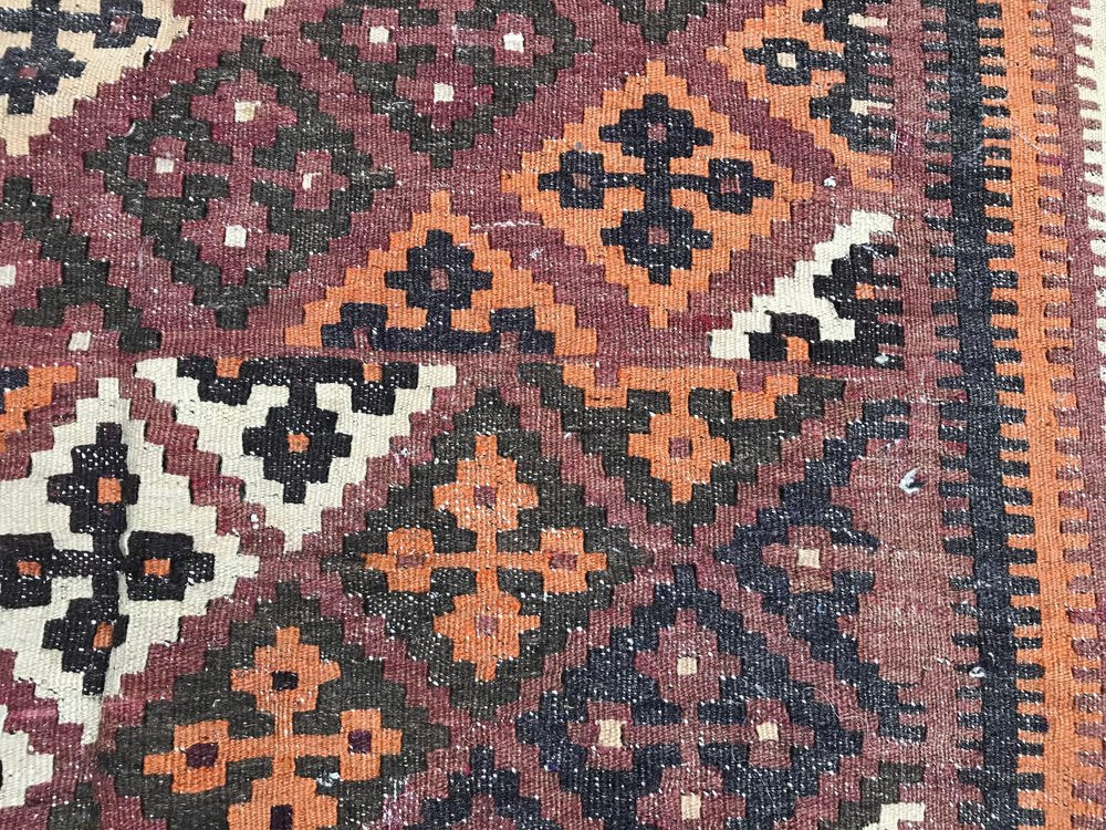 Vintage Wool Ghashghaei Kilim, 1950s