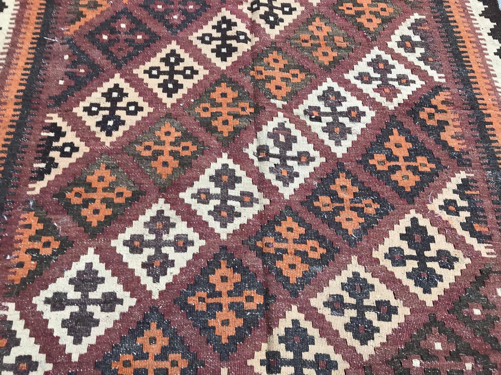 Vintage Wool Ghashghaei Kilim, 1950s