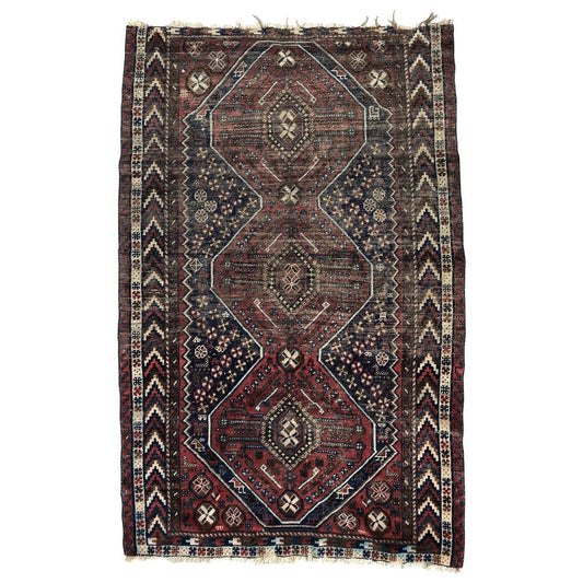 Vintage Wool Ghashghaei Rug