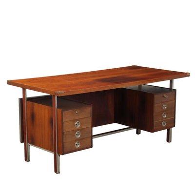 Vintage Writing Desk in Exotic Wood Veneer, 1960s-VMM-2023886