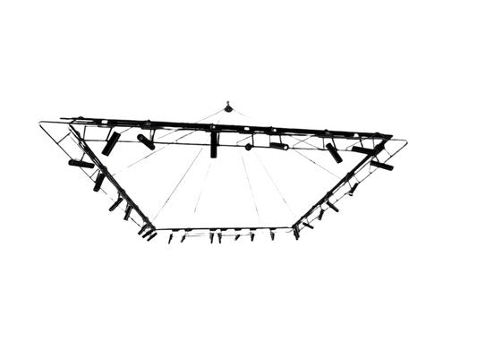 Vintage Wrought Iron Ceiling Light with Light Rail Structure and Led Spots-TCS-1348992