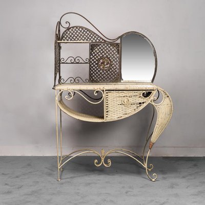 Vintage Wrought Iron Dressing Table, 1950s-ZLY-1062362