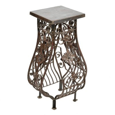 Vintage Wrought Iron Pedestal-NQ-1792690