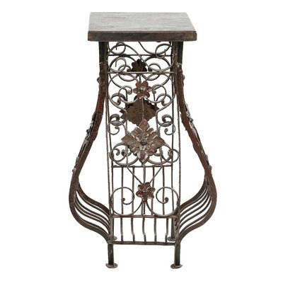 Vintage Wrought Iron Pedestal-NQ-1792690