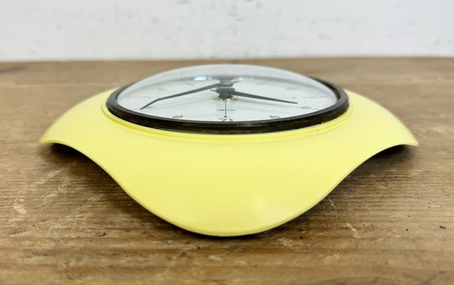 Vintage Yellow Bakelite Wall Clock from Metamec, 1970s-CGF-1785056