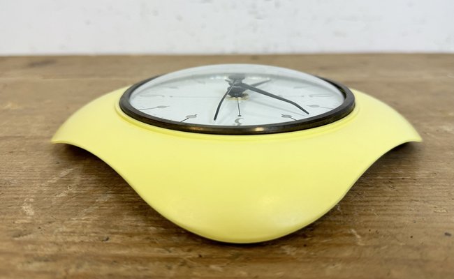 Vintage Yellow Bakelite Wall Clock from Metamec, 1970s-CGF-1785056