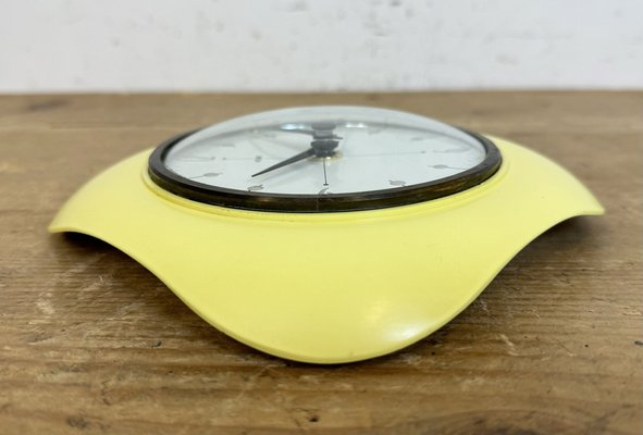 Vintage Yellow Bakelite Wall Clock from Metamec, 1970s-CGF-1785056