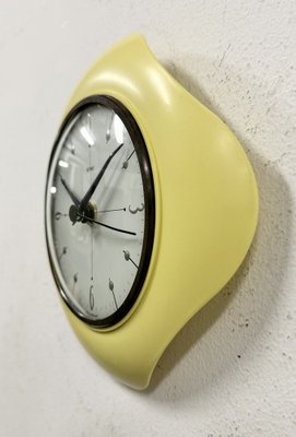 Vintage Yellow Bakelite Wall Clock from Metamec, 1970s-CGF-1785056