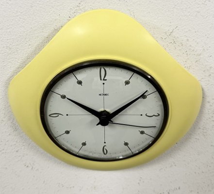 Vintage Yellow Bakelite Wall Clock from Metamec, 1970s-CGF-1785056