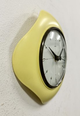 Vintage Yellow Bakelite Wall Clock from Metamec, 1970s-CGF-1785056