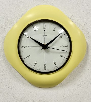 Vintage Yellow Bakelite Wall Clock from Metamec, 1970s-CGF-1785056