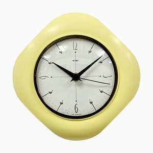 Vintage Yellow Bakelite Wall Clock from Metamec, 1970s-CGF-1785056