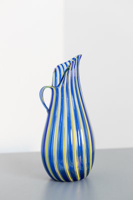 Vintage Yellow & Blue Murano Glass Vase by Paolo Venini, 1950s-RCE-1162177