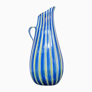 Vintage Yellow & Blue Murano Glass Vase by Paolo Venini, 1950s-RCE-1162177