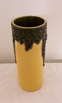 Vintage Yellow Ceramic Fat Lava Vase from Scheurich, 1960s-HOI-823269