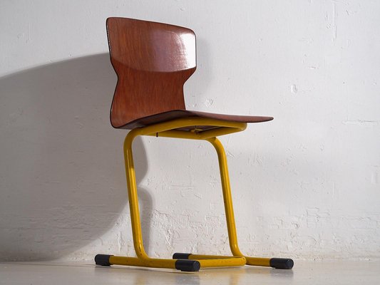 Vintage Yellow Dining Room Chairs, 1950, Set of 4-ZNJ-2035311