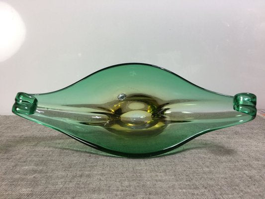 Vintage Yellow & Green Murano Blown Glass Bowl, 1960s-UWE-1779507