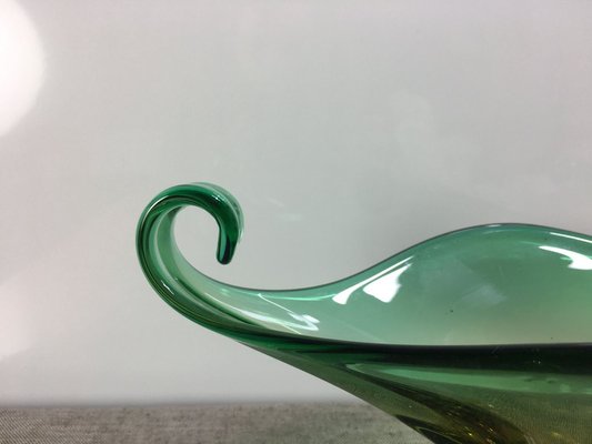 Vintage Yellow & Green Murano Blown Glass Bowl, 1960s-UWE-1779507