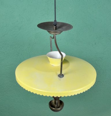 Vintage Yellow Pendant Lamp, 1970s-ROJ-1406250