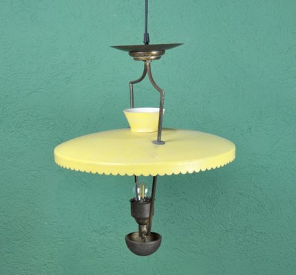 Vintage Yellow Pendant Lamp, 1970s-ROJ-1406250