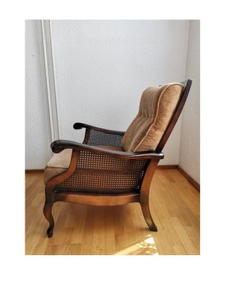 Vintage Yugoslavian Wicker Lounge Chair in Regency Style, 1980s-NKJ-1295550