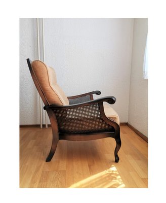 Vintage Yugoslavian Wicker Lounge Chair in Regency Style, 1980s-NKJ-1295550