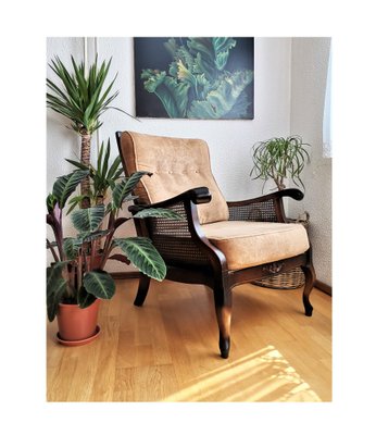 Vintage Yugoslavian Wicker Lounge Chair in Regency Style, 1980s-NKJ-1295550