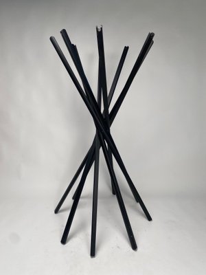 Vintage Zanotta Sciangai Adjustable Clothes Stand with Frame in Black Ash, 1973-KKZ-1814277