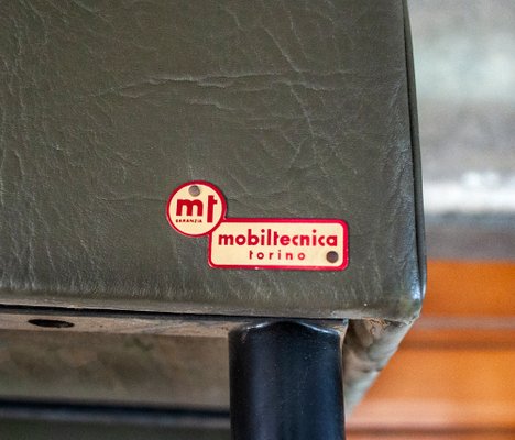 Vinyl Chairs with Iron Legs from Mobiltecnica Torino, 1950s, Set of 8-VCV-928570