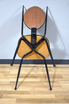 Vinyl & Steel Dining Chairs by Umberto Mascagni, 1950s, Set of 6-QZZ-746630