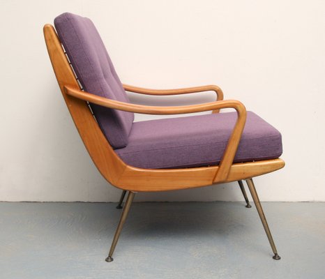 Violet Boomerang Armchair in Cherry, 1950s-PF-1186517