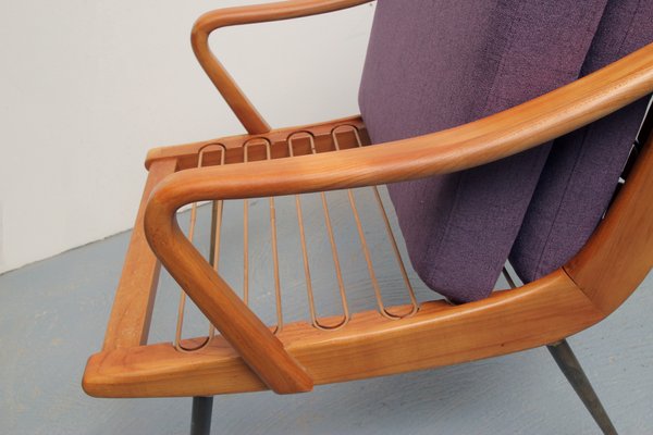 Violet Boomerang Armchair in Cherry, 1950s-PF-1186517