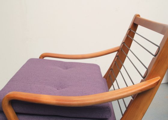 Violet Boomerang Armchair in Cherry, 1950s-PF-1186517