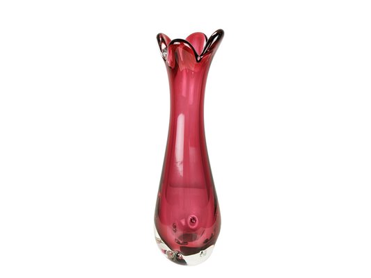 Violet Murano Glass Vase from Fratelli Toso, 1970s-RD-1725052