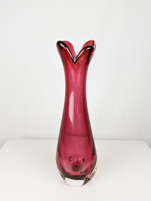 Violet Murano Glass Vase from Fratelli Toso, 1970s-RD-1725052