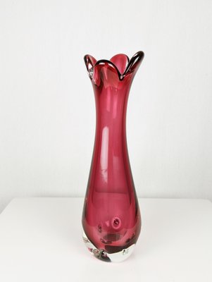 Violet Murano Glass Vase from Fratelli Toso, 1970s-RD-1725052