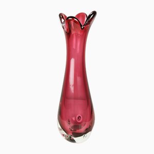 Violet Murano Glass Vase from Fratelli Toso, 1970s-RD-1725052