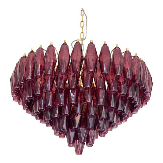 Violet Poliedri Murano Glass Chandelier by Simoeng