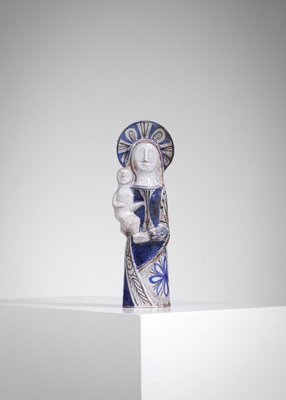 Virgin and Child in Ceramic attributed to Jean Derval, 1960s-YU-1808223