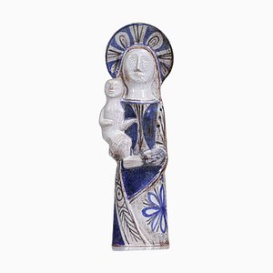 Virgin and Child in Ceramic attributed to Jean Derval, 1960s-YU-1808223