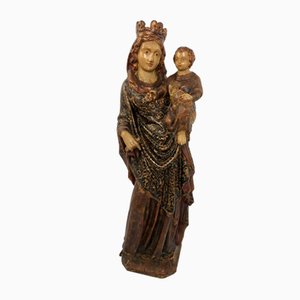 Virgin & Child, Late 18th Century, Polychrome Wood-QKG-1407586