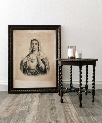 Virgin Mary and Jesus, Large Engravings, 19th Century, Set of 2-FW-1793813