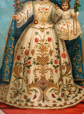 Virgin of the Rosary, Early 20th Century, Polychrome Chromolithograph-UQL-1724115