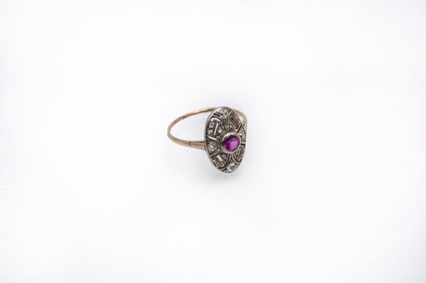 Vitage Art Deco Ring with Ruby, 1920s-BXB-1768411