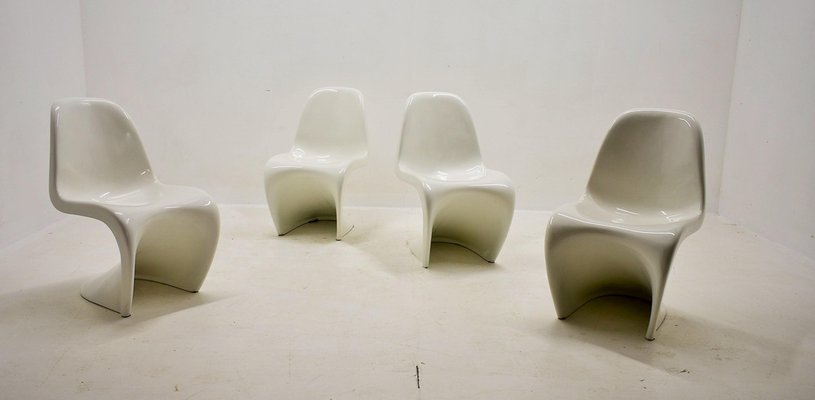 Vitra S Chairs attributed to Verner Panton for Herman Miller 1965s, Set of 4-TZ-1449425